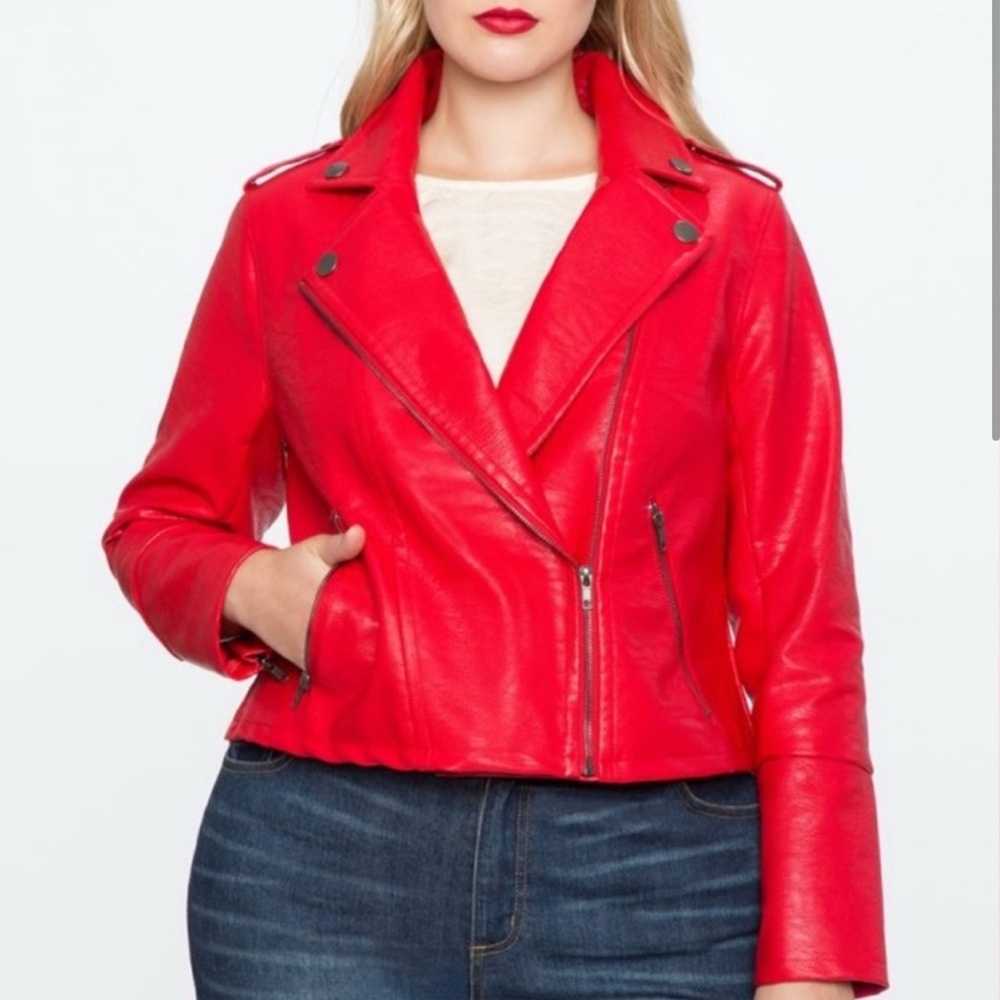 Women's Red Biker Jacket